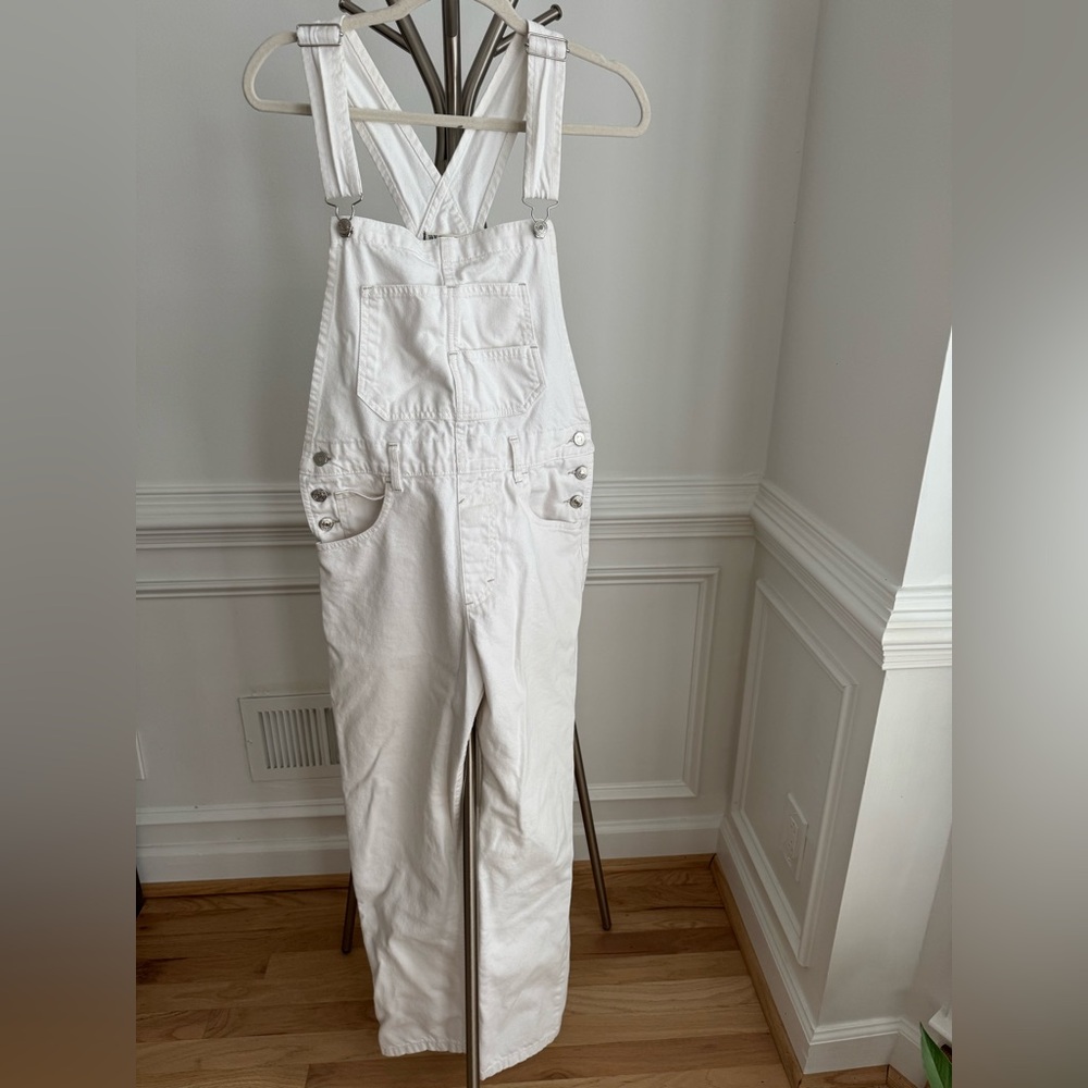 We The Free White Women’s Denim Overalls - Picture 3 of 9
